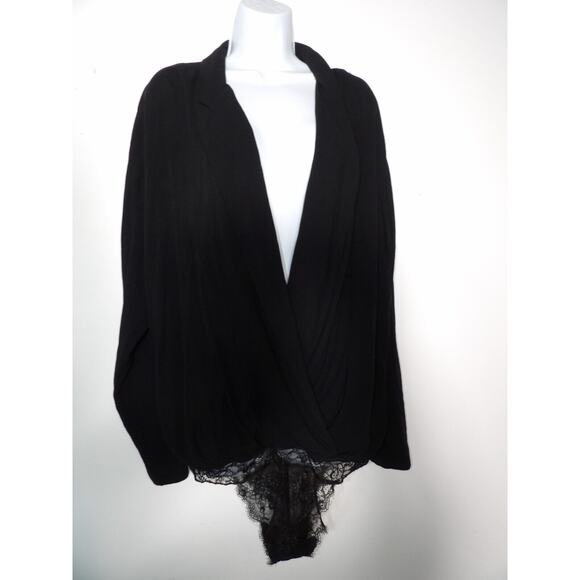 Free People Intimately Turnt Large Body Suit Deep V Crossover Black New NWT - Picture 13 of 15